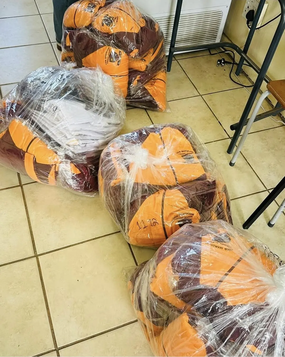 Bagged school uniform orders ready for delivery